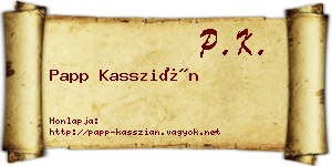 Papp Kasszián névjegykártya
